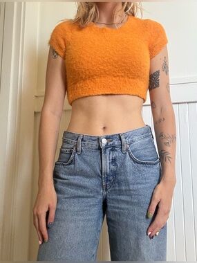 Orange fuzzy shirt